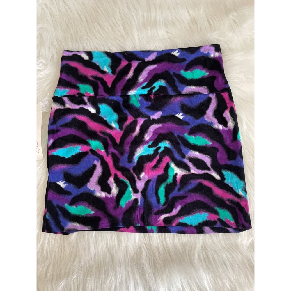High Waisted Multi Color Zebra Print Mini Skirt